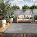 Washable Indoor Outdoor Rug 5x7 Weather Resistant Area Rugs Modern Solid for Porch Deck Balcony Backyard Patio Outside Carpet (5 X 7 Silver Grey) by CozyNest Decor