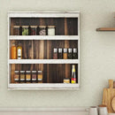 Nisorpa 3 Tier Spice Rack Wall Mount, Rustic Burnt Wood Wall Hanging Spice Rack Kitchen Spice Shelf Organizer for Seasoning Jars or Condiment Bottles, 19.68 x 3.35 x 21.25 Inches by CozyNest Decor