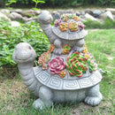 Large Turtle Solar Garden Outdoor Statues with Succulent and 6 LED Lights,Outside Solar Turtle Decor Art for Garden,Home,Lawn,Yard, Balcony Ornament by CozyNest Decor