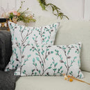 YOUR SMILE Classical Embroidery Jacquard Green Square Decorative Throw Pillow Case Cushion Cover 18x18 inch by CozyNest Decor