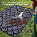 OLANLY Reversible Outdoor Rug 8x10 ft Clearance, Waterproof Outdoor Plastic Straw Rug with Interlacing Pattern, RV Mat for Patio, Camping, Balcony, Deck, Backyard, Black & Grey by CozyNest Decor