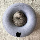 Cattasaurus Peekaboo Cat Cave, Extra Spacious for Multiple & Large Cats 12+ lbs, Scratch Detachable Beds for Indoor Cats, Washable Tunnel Bed, Comfy Cat Donut Tunnel (Light Gray+Dark Gray, Jumbo) by CozyNest Decor