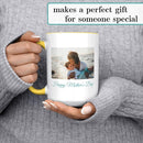 Personalized Coffee Mug, Custom Photo Text 15 Oz Ceramic Mug, Customized Picture Name Tea Cup, Unique Gift Idea, Taza Cafe Personalizadas Fotos, Cute Custom Gifts Mom Women Men, Mother's Day, Yellow by TinyTreasures Baby Boutique