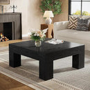 Tribesigns 39.4-Inch Square Coffee Table for Living Room, Farmhouse All MDF Accent Center Cocktail Table with Sturdy Wooden Legs, Easy Assembly, Black by CozyNest Decor