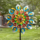 Wind Spinners, Large Metal Windmill 24" Dia 84" High, Outdoor Wind Sculpture & Spinners for Yard Garden Decor(Double Sided) by GreenHaven Gardens