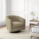 Swivel Barrel Accent Chair, Modern Round Corduroy Fabric Arm Chair for Living Room, Bedroom, Comfy Club Reading Chairs for Adults (Corduroy Camel, Set of 4) by CozyNest Decor