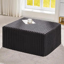 Hobestluk Rectangle Ottoman Memory Foam Footrest for Couch with Removable Cover Large Floor Seating for Adults Ottoman Coffee Table for Living Room, Bedroom or Office (Strip Grey, Footrest) by CozyNest Decor