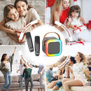 Mini Karaoke Machine for Kids Adults, Portable Karaoke Microphone Singing Speaker Bluetooth Karaoke Player with 2 Wireless Mic, Birthday Gifts for Girls Boys 4-12 Year Old, Family Home Party(Grey) by TinyTreasures Baby Boutique