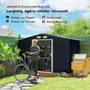 Outsunny 9' x 6' Outdoor Storage Shed, Garden Tool Metal Shed with Foundation Kit, Double Lockable Door, Air Vents and Sloping Roof, for Backyard, Patio, Lawn, Dark Gray by GreenHaven Gardens