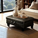Ottoman Rectangular Storage Ottoman Bench, Faux Leather Footrest, Coffee Table, Stool Footstool with Hinged Lid for Living Room, Bedroom, Entryway, Black, 28.5"x19"x17.5" by CozyNest Decor