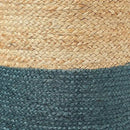 REDEARTH · Cylindrical Pouf Foot Stool Ottoman - Jute Braided Pouffe Poof Accent Sitting Footrest for Living Room, Bedroom, Nursery, Patio, Lounge Set of 2 (Natural Teal, 14.5"x14.5"x16") by CozyNest Decor