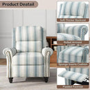 UIXE Pushback Recliner Chairs Set of 2, Fabric Armchair Push Back Accent Chair, Rivet Trim Club Chair Home Theater Overstuffed Single Sofa Reading Seat for Living Room, Stripe Blue by CozyNest Decor