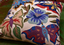 Butterfly Floral Decorative Pillow Cover Moth Botanical Flower Pillowcase Couch Hand Embroidered Flowery Outdoor Cushion Chair Suzani Accent Wool 18x18 Inch by CozyNest Decor