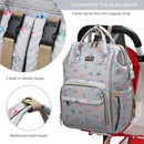 Diaper Bag Backpack for Women, Baby Bags for Girls,Diaper Bag with Changing Pad, and Insulated Pockets-Grey Flowers by TinyTreasures Baby Boutique