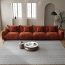 smilesun Modern Minimalist Chenille Modular Sectional Sofa, Oversized Couch and Loveseat Set with Thick Cushions, Upholstered Sofa for Living Room, Bedroom, Office, Apartment(Orange,136" 4-Seater) by CozyNest Decor