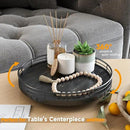 10" Oak Bathroom Vanity Tray Turntable for Perfume Candle, Round Wooden Decorative Tray for Kitchen Sink Countertop Organizer, Bathroom Counter Organizer for Skincare Makeup, Farmhouse Black Gold by CozyNest Decor