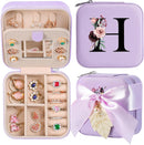 AYGXU Travel Jewelry Box for Women and Girls - Small Case With Initial A-Z - Teacher Gifts by TinyTreasures Baby Boutique