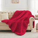 Carriediosa Chunky Knit Throw Blanket 60" X 80" Twin, 100% Hand Made Large Chenille Loop Yarn Soft Fluffy Throws for Couch Sofa Bed, Big Crochet Cozy Heavy Thick Cable Woven Blankets, Red by CozyNest Decor