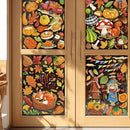Fall Window Clings Decorations - Leaves Pumpkin Scarecrow Autumn Clings for Glass Windows, Double Sided Reusable Window Stickers, Cute Large Thanksgiving Harvest Window Decals-184 PCS/9 Sheet by CozyNest Decor