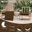 Patio Chair Cushions 22 X 22 X 4 Inch Waterproof Outdoor Seat Cushions for Patio Furniture, Outdoor Sofa Couch Pads with Ties & Handle, Set of 2, Chocolate by GreenHaven Gardens