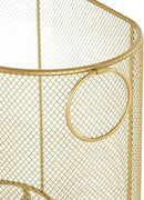 Deco 79 Metal Storage Cart Oval Mesh Wire Rolling Laundry with Ring Handles, 21" x 12" x 21", Gold by GreenHaven Gardens