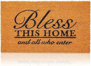 Juvale Coco Coir Door Mat 17 x 30 in - Bless This Home and All Who Enter Doormat for Front Entrance by CozyNest Decor