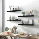 Black Wood Floating Shelves for Wall Rustic Wall Shelves for Bedroom Set of 6 by CozyNest Decor