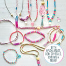 Bright Stripes Wish*Craft Mystical Jewelry Studio – Bracelet Making Kit with Heishi Beads, Real Crystals & Handcrafted Gemstones for Unique Jewelry Designs & Trendy Accessories by TinyTreasures Baby Boutique