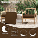 Patio Chair Cushions 24 X 24 X 5 Inch Waterproof Outdoor Seat Cushions for Patio Furniture, Outdoor Sofa Couch Pads with Ties & Handle, Set of 2, Chocolate by GreenHaven Gardens