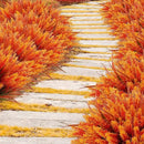 Geegoods Artificial Plants Flowers Outdoor – Faux Lavender Flowers with Monkey Grass UV Resistant Plastic Faux Plants for Garden Porch Window Patio Hanging Planter Home Decor (Autumn-red, 48PCS) by CozyNest Decor