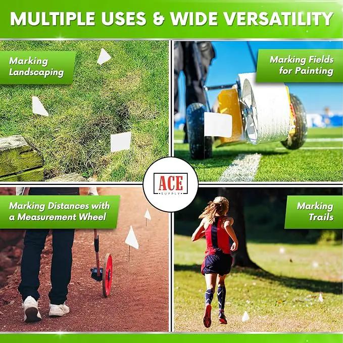 White Marking Flags 1000 Pack - 4x5x15 Inch White Flags for Yard - Markers For Lawn, Irrigation, Landscaping, Survey & Sprinkler Head Marking, photo 5 of 8