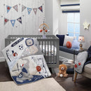Lambs & Ivy Hall of Fame Sports Animals 5-Piece Crib Bedding Set - Gray/Blue by TinyTreasures Baby Boutique