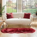 AMTOVO Faux Sheepskin Rug, Burgundy Ultra Soft Fluffy Shag Area Rug, 2 x 6 ft Faux Fur Rug for Bedroom Sofa Throw Cushion Room Decor, Sheepskin by CozyNest Decor