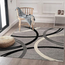 Rugshop Modern Wavy Circles Design Square Area Rug 6'6" x 6'6" Gray by TinyTreasures Baby Boutique