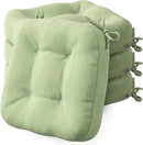 Codi Dining Chair Cushions 4 Pack, Thick Chairs Pads for Indoor Kitchen Room - Washable, Non-Slip Memory Foam Seat Cushion with Ties, 16.5"x16.5"x 3.5", Set of 4, Sage by CozyNest Decor