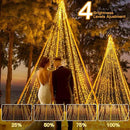 Ollny Christmas Lights Outdoor 400LED 131FT, Warm White Fairy Lights with Remote 3 Timer, Plug in 8 Modes String Lights for Bedroom Indoor Outside House Party Xmas Decorations by GreenHaven Gardens