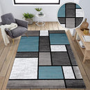 Rugshop Contemporary Modern Boxes for Home Office,Living Room,Bedroom,Kitchen Non Shedding Area Rug 9' X 12' Blue/Gray by TinyTreasures Baby Boutique