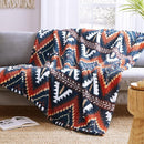 CASAAGUSTO Boho Sherpa Throw Blanket, Aztec Throw, Ultra Soft, Warm, Cozy, Plush, Thick Fleece Bohemian Throw Blanket for Couch, Bed, Sofa (Navy Blue 50 * 60 Inch) by CozyNest Decor