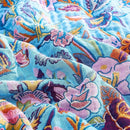 Fall Blanket for Bed, 100% Cotton Soft Rustic Boho Throw Blanket Quilt, 80"x90" Farmhouse Decor Bed Flower Blankets, Light Weight Reversible Bohemian Throw Quilt by CozyNest Decor