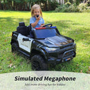 12V 7Ah Electric Police Car Ride on Toy for Big Kids, 2 Seater Kids Ride on Car SUV with Remote Control, Bluetooth - Black by TinyTreasures Baby Boutique