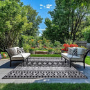 WILDROOTS 5x8 Feet Black and White Plastic Outdoor Rug, Stain Resistant Waterproof Reversible Outdoor Patio Rug, Fade Resistant Camping Rug by GreenHaven Gardens