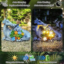 Solar Dragon Statue with LED Lights, Dargon Lover Gifts with Succulent and 6 LED Lights for Outdoor,Solar Dragon Decor for Yard, Garden and Patio, Unique Garden Statue for Mom Grandma by CozyNest Decor