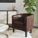 BELLEZE Accent Barrel Chair, Club Tub Sofa Corner Chair with Flared Legs and Cozy Soft Padding for Living Room Bedroom Waiting Room - Caramel by CozyNest Decor