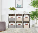 DECOMOMO Storage Bins Fabric Storage Baskets for Shelves, Linen Closet Organization Toys Nursery (Beige and White, Large - 3 Pack) by CozyNest Decor