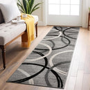 Rugshop Modern Wavy Circles Design Runner Rug 2'7" x 6' Gray by TinyTreasures Baby Boutique