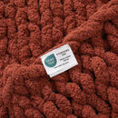 WESHIONGOO Chunky Knit Blanket Throw 40"*40“ Knitted Throw Blankets for Couch Bed Fluffy Soft Blanket with Jumbo Chenille Yarn Thick 100% Handmade(Ｒｕｓｔ) by CozyNest Decor