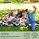 Picnic Blankets Waterproof Foldable, Extra Large 79"x79" Beach Blanket Waterproof Sandproof, 3-Layer Polyester Portable Outdoor Picnic Mat Essentials for Park, Camping Travel, Grass Lawn-Spiral Design by TinyTreasures Baby Boutique