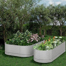 FRIZIONE 2pcs 9 in 1 Tall 8x2ft Galvanized Raised Garden Bed Outdoor,Steel Garden Bed for Vegetables,Above Ground Garden Box for Flower,Metal Raised Beds for Gardening by GreenHaven Gardens