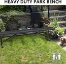 96" L Outdoor Metal Benches, Heavy Duty Garden Park Bench for Outside, Porch Chair Sports Backless Commercial Benches Mesh Bench for Shopping Mall, Store, Lawn, Park, Patio, Deck, Garden by GreenHaven Gardens