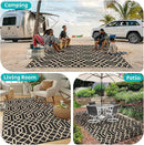 HEBE Outdoor Rug Waterproof 6x9, Reversible Plastic Straw Rug RV Camping Rug, Indoor Outdoor Patio Mat Clearance, Outside Carpet for Porch,Deck,Camper,Balcony,Backyard,Picnic by GreenHaven Gardens